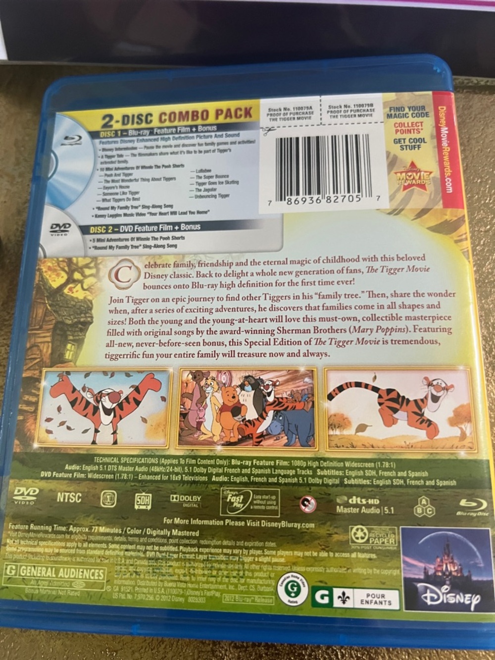 #1781*Disney The Tigger Movie 2 Disc Blu-ray- Orange & Pink Characters - Picture 4 of 11